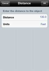Distance entry