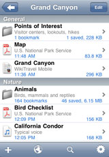 Bookmark list with categories
