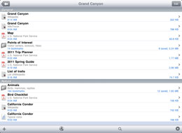 Bookmark list with categories